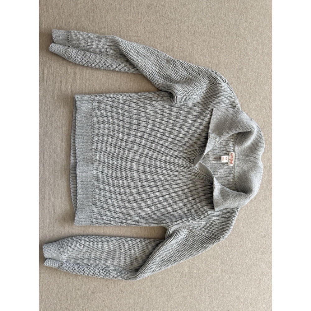 Cat Jack Girls Medium Size 8 Gray Collar Pullover Sweater